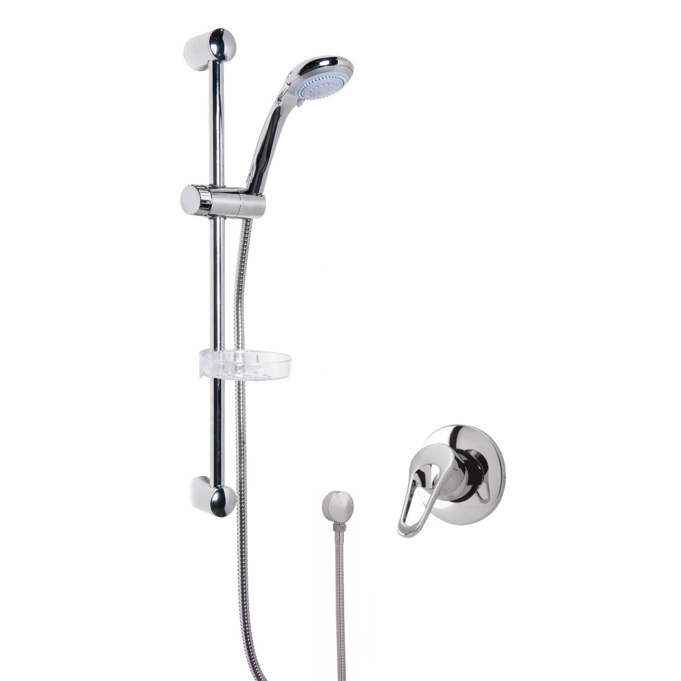 Shower Bundle Concealed Round Manual Valve & Multi Function Handset Slide Rail Kit - Chrome Balterley