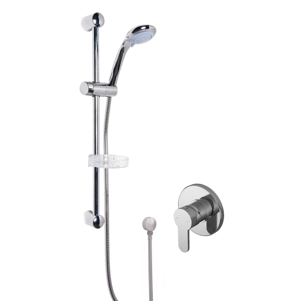 Pride Shower Bundle Concealed Round Manual Valve & Multi Function Handset Slide Rail Kit - Chrome Balterley