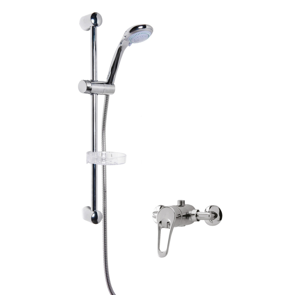 Shower Bundle Exposed Round Manual Valve & Multi Function Handset Slide Rail Kit - Chrome Balterley