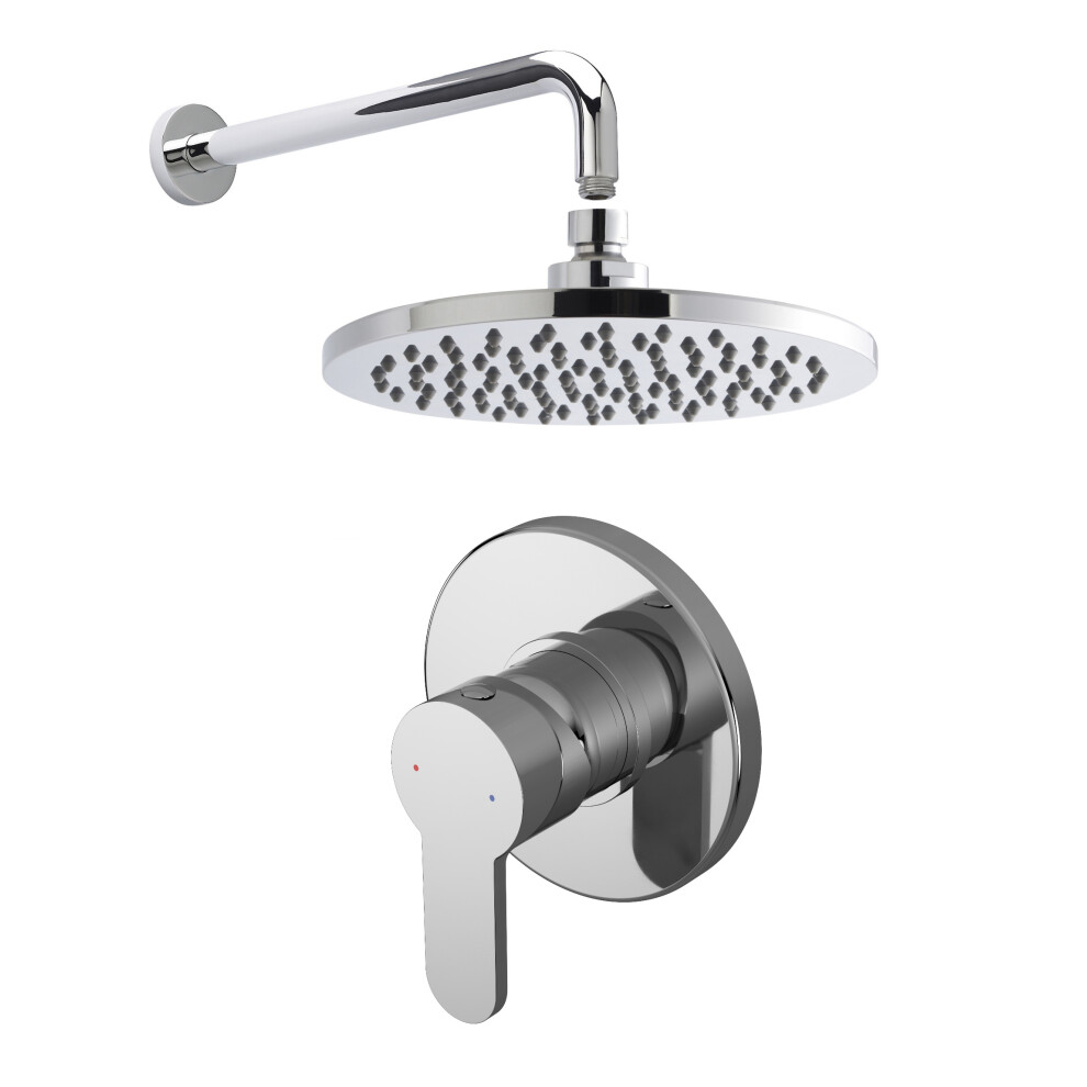 Pride Shower Bundle Concealed Round Manual Valve, Arm & Head Kit - Chrome Balterley