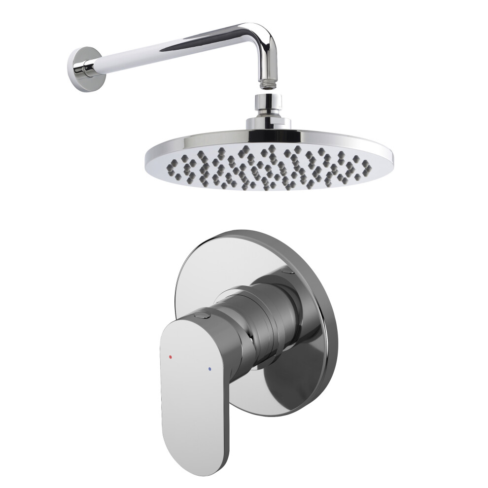 Current Shower Bundle Concealed Round Manual Valve, Arm & Head Kit - Chrome Balterley