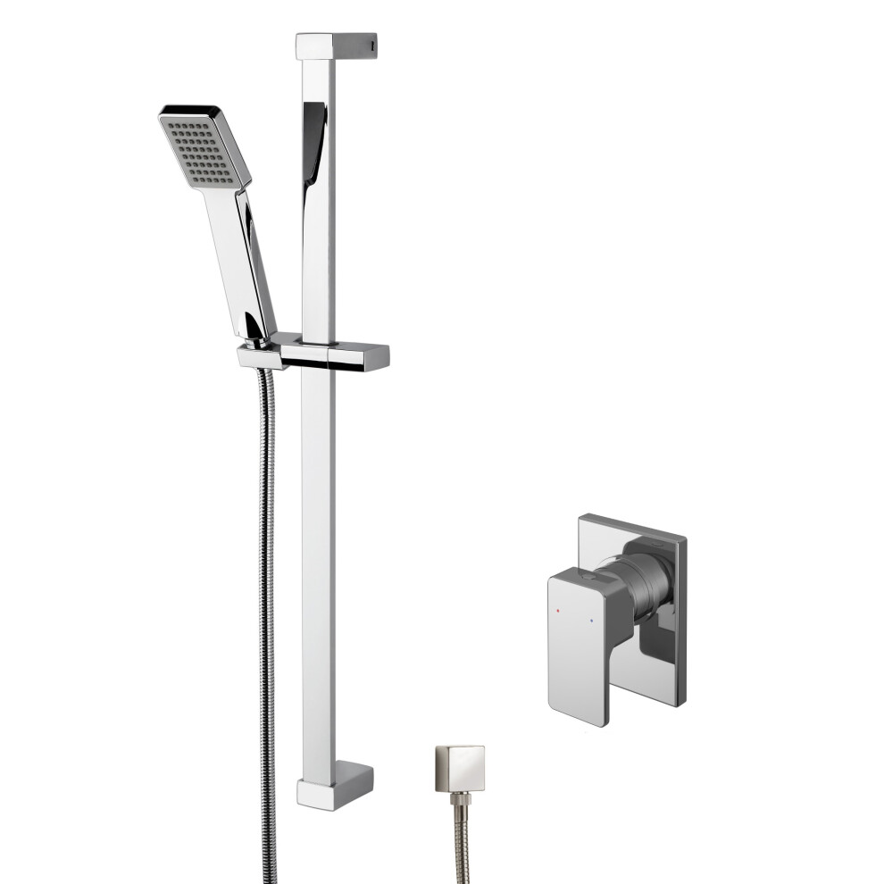 Empire Concealed Square Manual Valve & Slide Rail Kit Shower Bundle Set - Chrome - Balterley