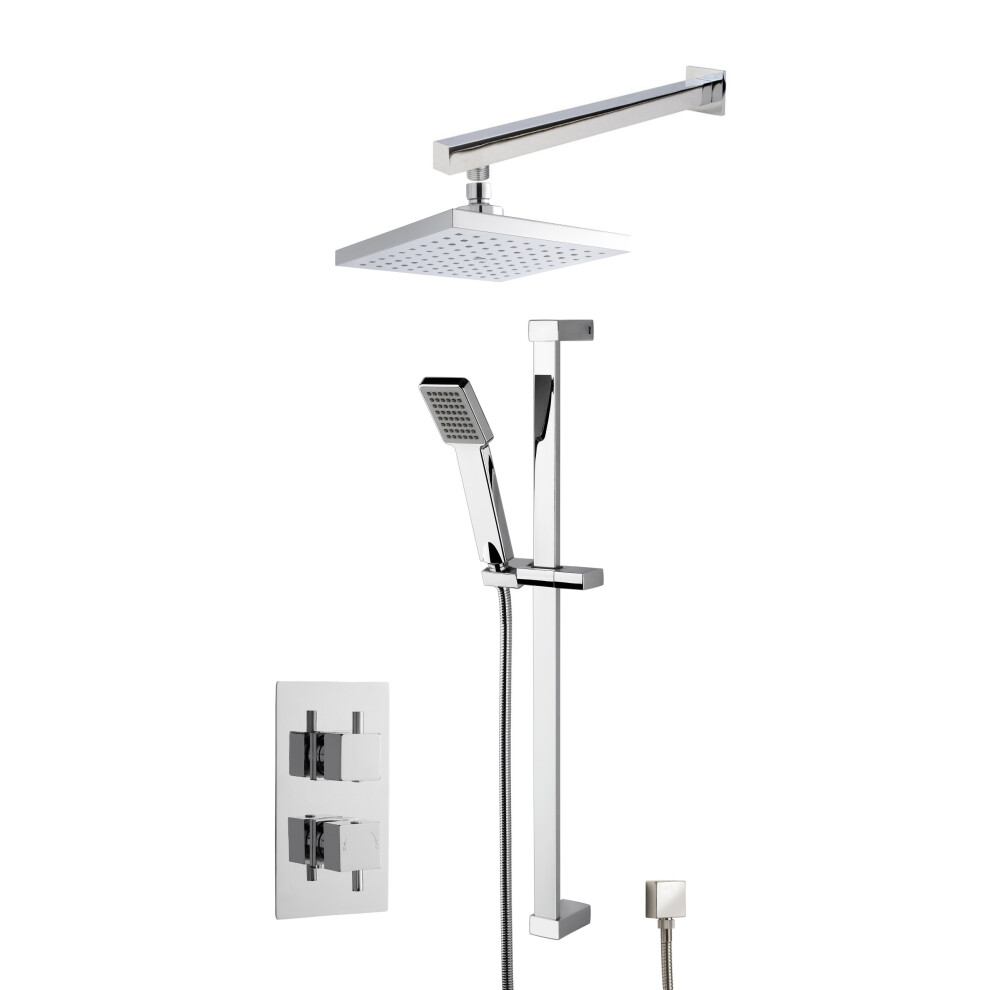 Concealed Square Twin Valve Shower Set - Chrome - Balterley