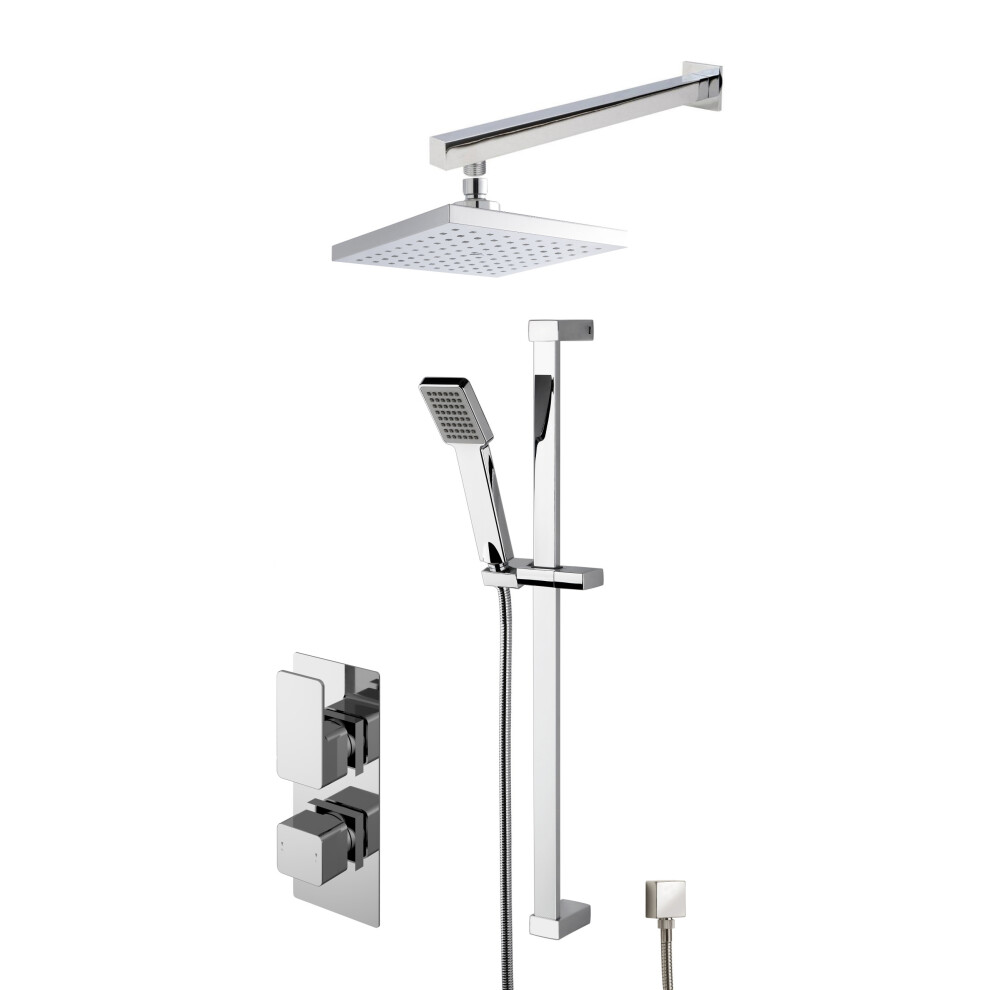 Empire Concealed Square Twin Valve Shower Set - Chrome - Balterley