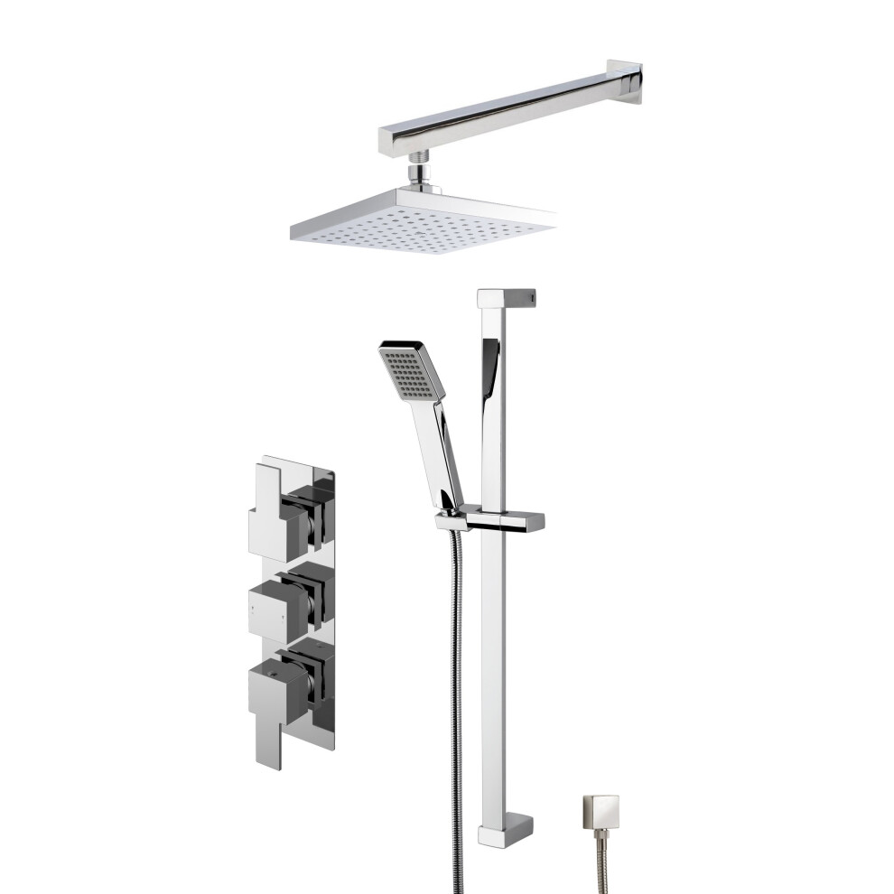 Concealed Square Triple Valve Shower Set - Chrome - Balterley