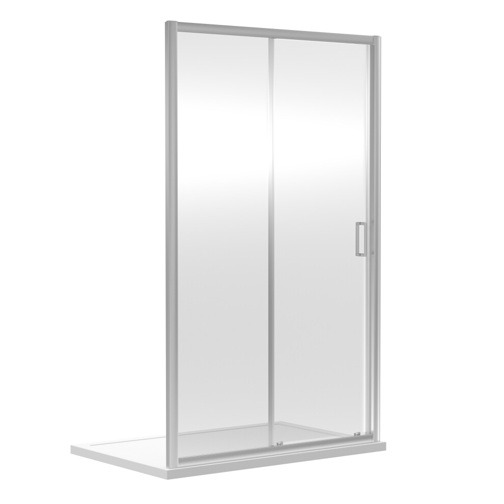 6mm Toughened Safety Glass Reversible Sliding Shower Door - 1000mm - Chrome