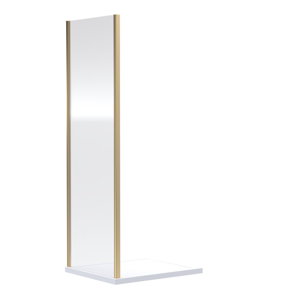 Balterley 6Mm Toughened Safety Glass Reversible Shower Side Panel - 800Mm - Brushed Brass