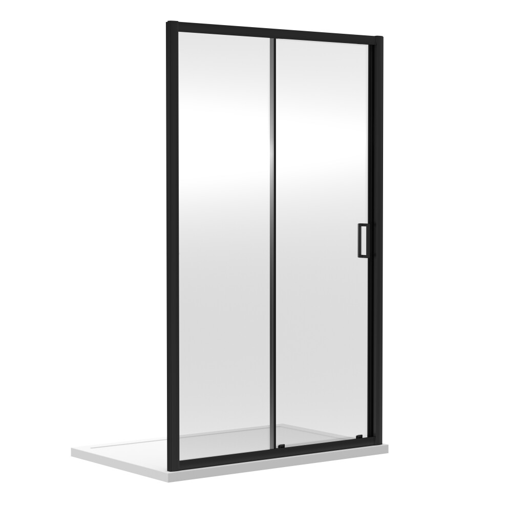 Balterley 6Mm Toughened Safety Glass Reversible Sliding Shower Door - 1400Mm - Black