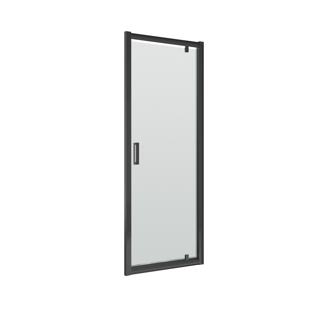 6mm Toughened Safety Glass Reversible Pivot Shower Door - 900mm - Black