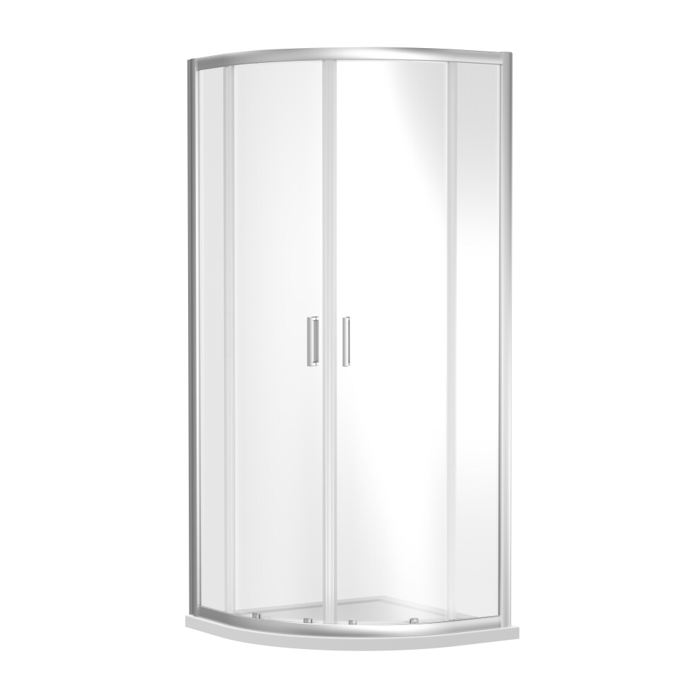 Quadrant 6mm Toughened Safety Glass Shower Enclosure - 900mm x 900mm - Chrome