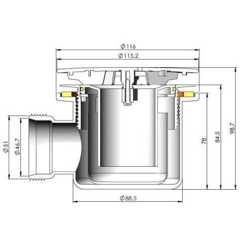 Balterley Resin Shower Tray Mega Flow Waste - White 1