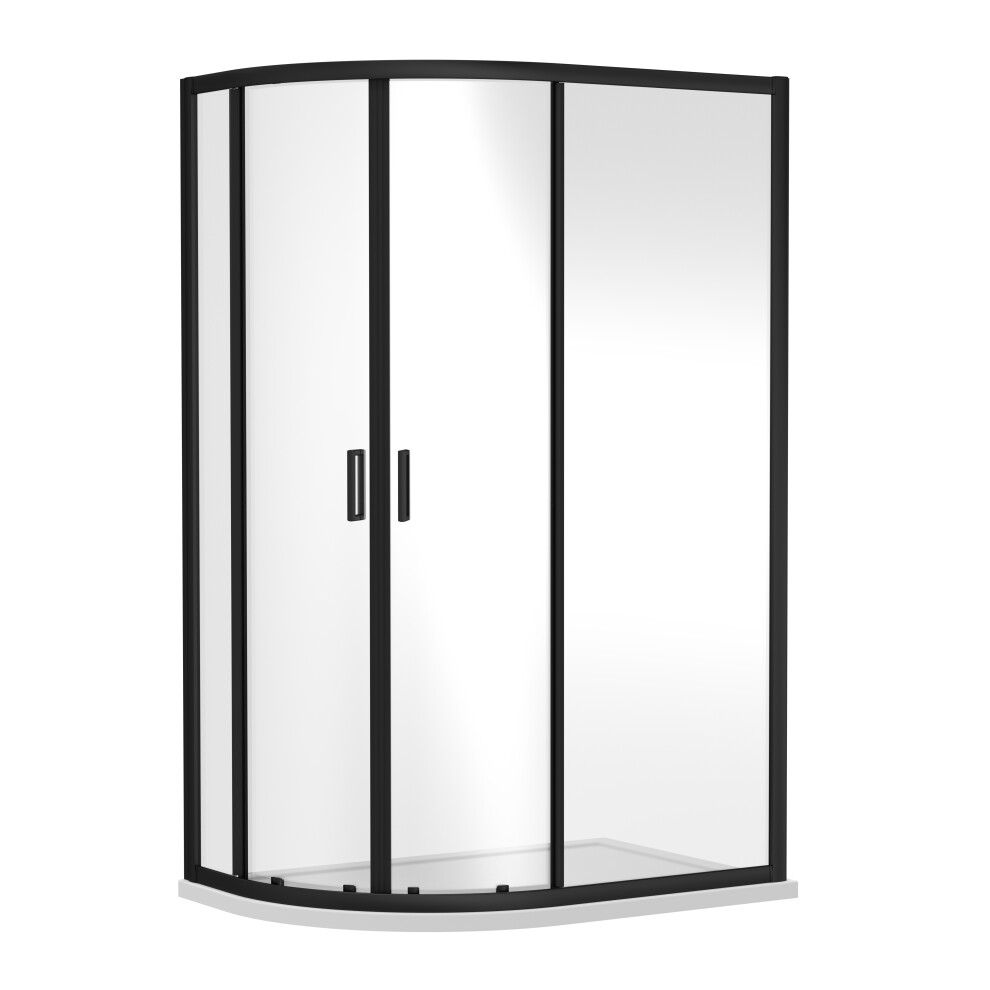 Balterley Offset Quadrant 6Mm Toughened Safety Glass Shower Enclosure - 1000Mm X 800Mm - Black