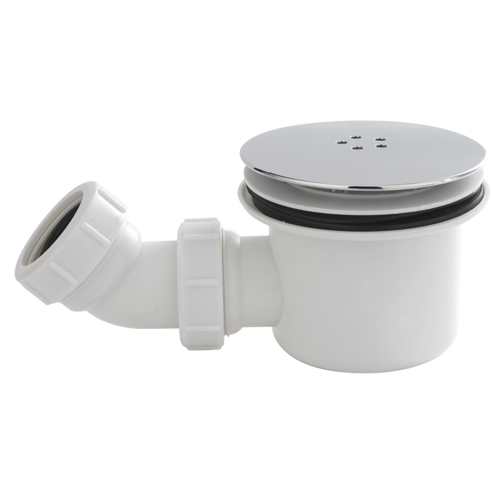 Resin Shower Tray Mega Flow Waste - White With Chrome Top 5056211823049