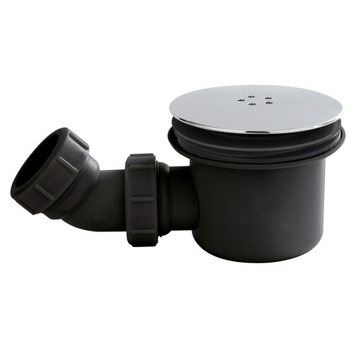 Balterley Resin Shower Tray Mega Flow Waste - Black with Chrome Top