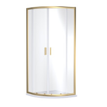 Quadrant 6mm Toughened Safety Glass Shower Enclosure - 900mm x 900mm - Brushed Brass