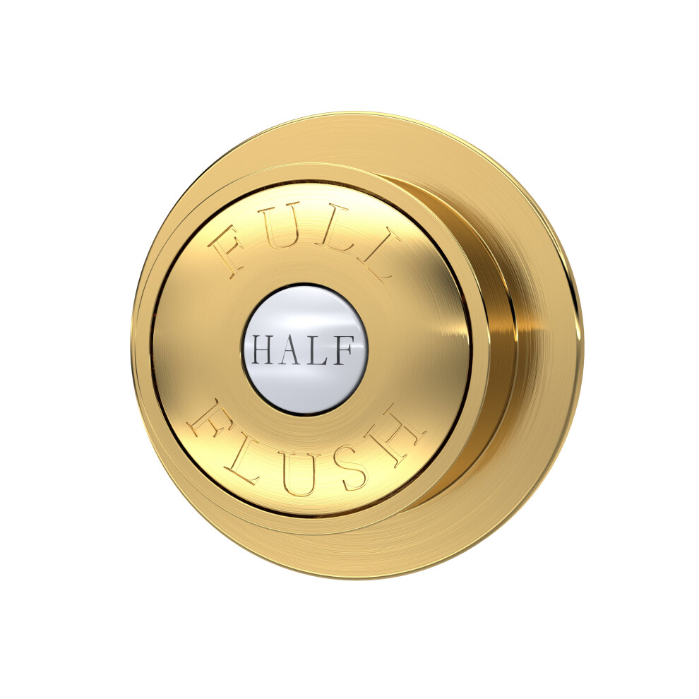 Traditional Dual Flush Push Button - 72mm - Brushed Brass