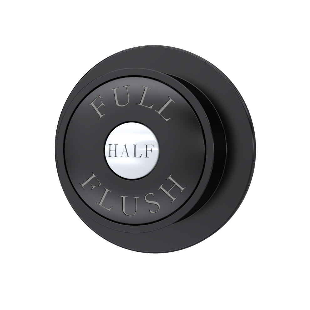 Traditional Dual Flush Push Button - 72mm - Matt Black