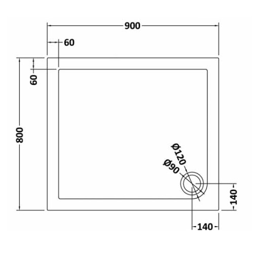 Balterley 900mm x 800mm Premium Rectangular Shower Tray - Slate Grey 1