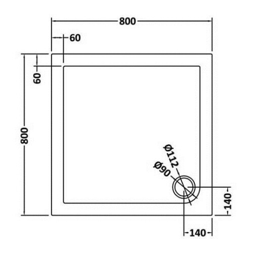 Balterley 800mm Premium Square Shower Tray - Slate Grey 1