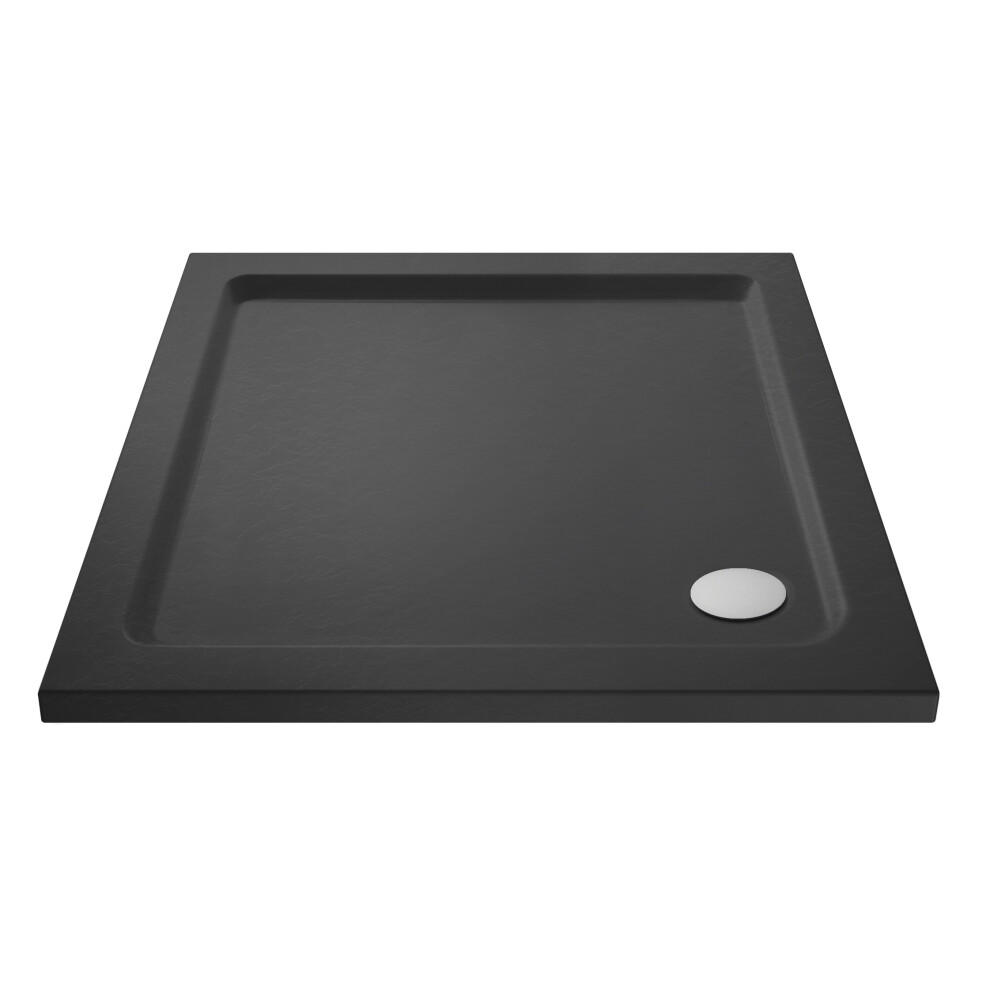 Premium Square Shower Tray - 900mm - Slate Grey