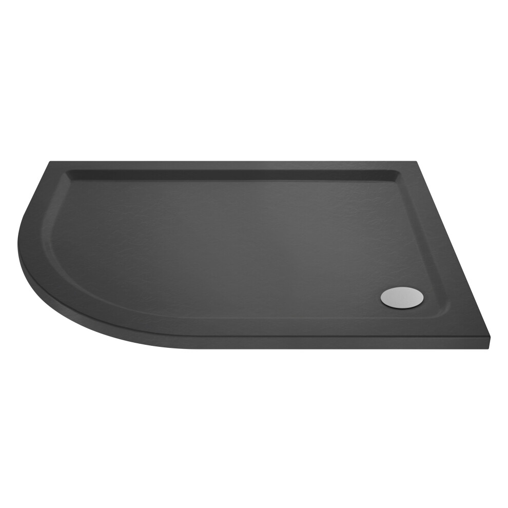900mm x 760mm Premium Shower Tray - Left Hand Offset Quadrant- Slate Grey