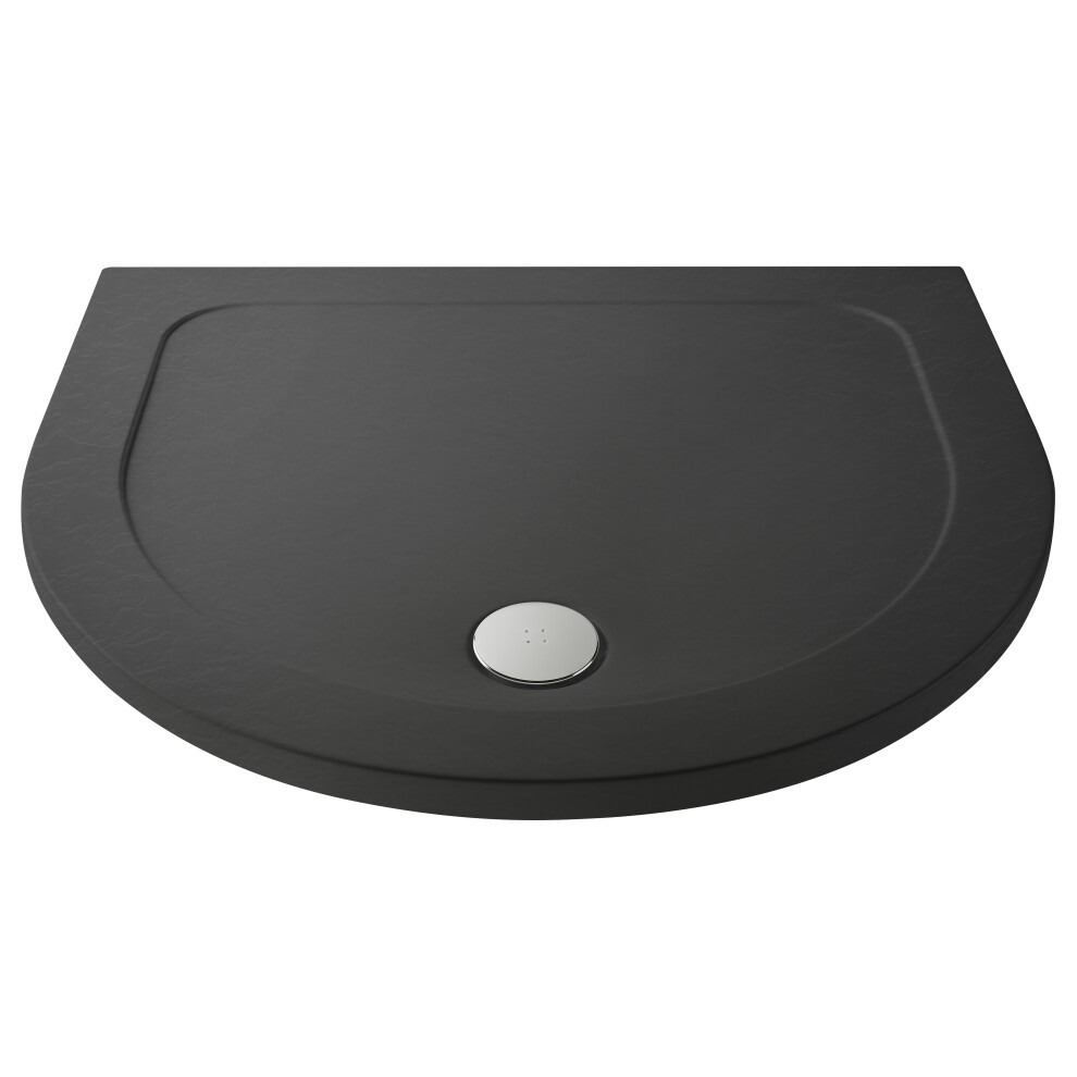 1050mm Premium D Shape Shower Tray - Slate Grey