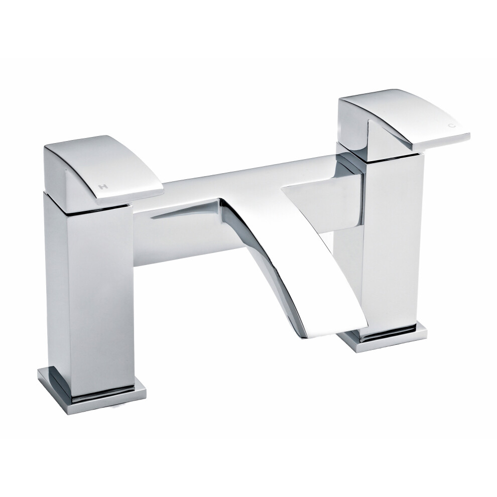 Luxury Square Deck Mounted Bath Filler Tap  Chrome