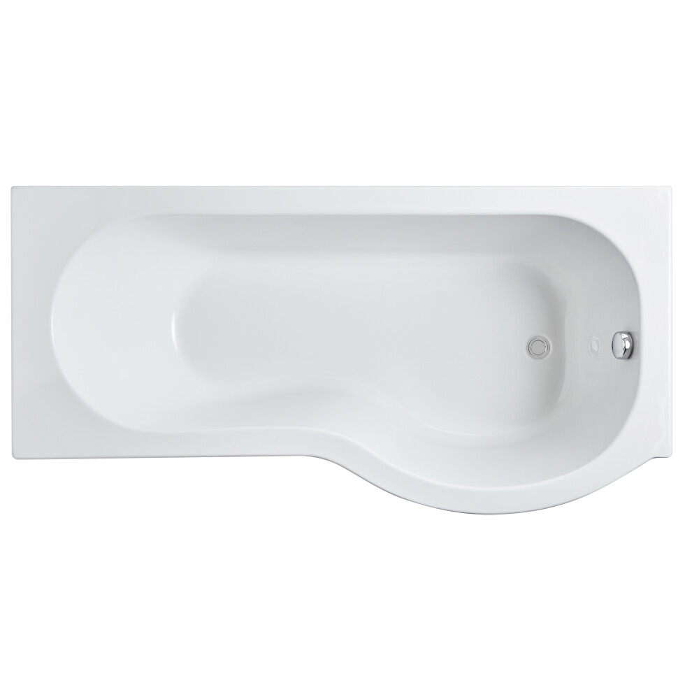 P Shape Right Hand Shower Bath Tub with Leg Set - 1700mm