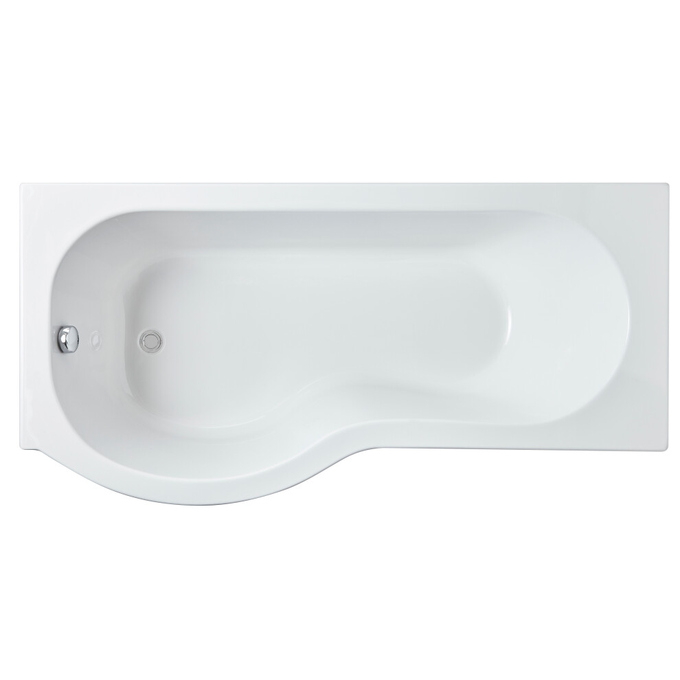 P Shape Left Hand Shower Bath Tub with Leg Set, 1700mm - Reversible, Modern Design