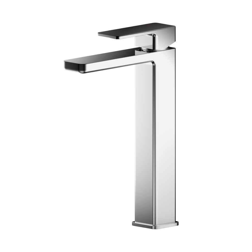 Square High-Rise Mono Basin Mixer Tap - Chrome