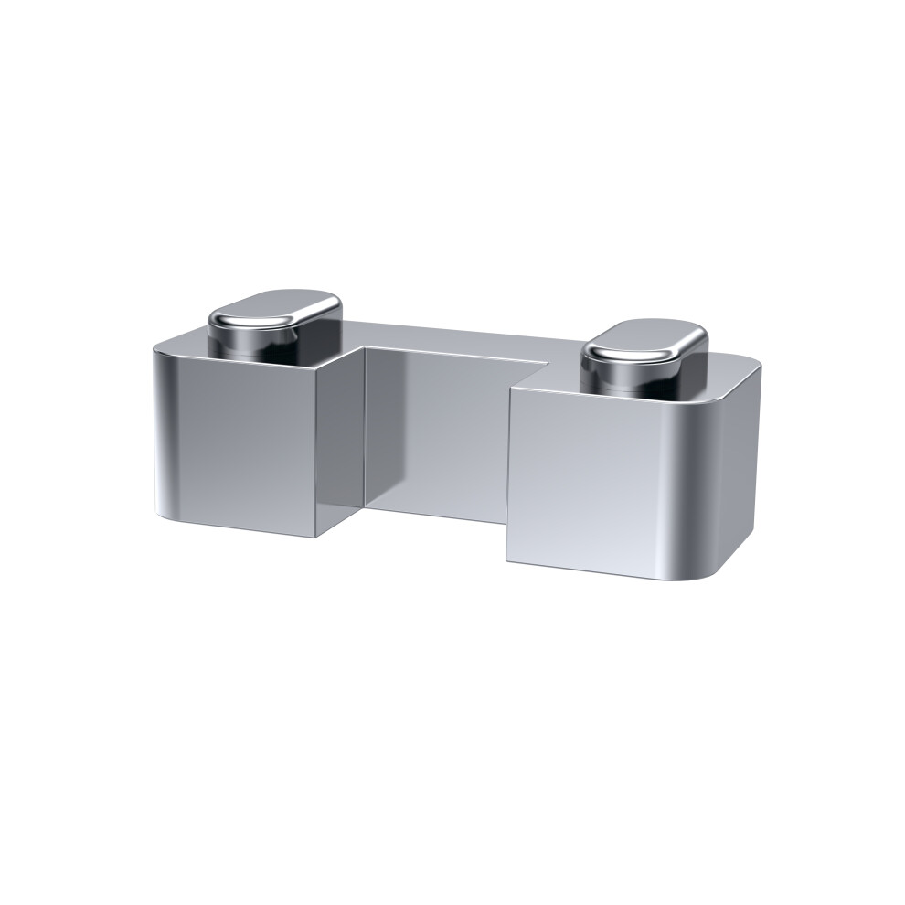 Balterley Shower Screen Support Foot, Rectangular Glass Shower Screen Support Foot, Floor Bracket for Wetroom Screens, Bracket Supports for Wet Room Glass Showers - 24 x 9 x 10mm (Chrome) - Image 2