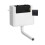 Balterley Universal Water Saving Dual Flush Side Inlet & Square Flush Plate - Matt Black/White 1
