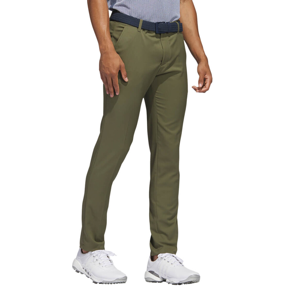 (34/R, Olive Strata) adidas Golf Mens Ultimate365 Primegreen Tapered Pant Trousers