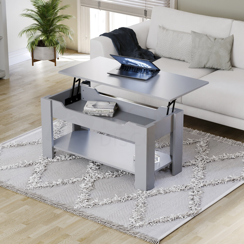 (Grey) Vida Designs Home Living Room Lift Up Coffee Table