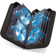 Zwarte CD-hoes voor 104 CD's - HAMA - Actie - Duidelijke sluiting en draaghandvat