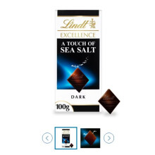 Lindt Excellence Touch Of Sea Salt Chocolate Bar 100G (Pack of 5)