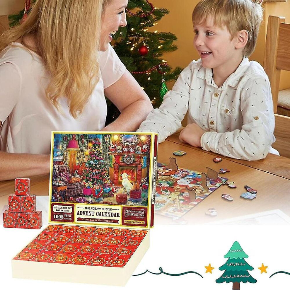 (03(1000pcs)) Advent Calendar 2023 Christmas Jigsaw Puzzle,christmas Puzzle Countdown Calendar, Advent Calendar 2023 Kids, Portable 24 Advent Calendar Puzzle Boxes
