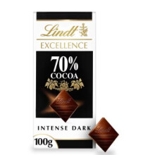 (Pack of 5)Lindt Excellence Dark 70% Cocoa Chocolate Bar 100G