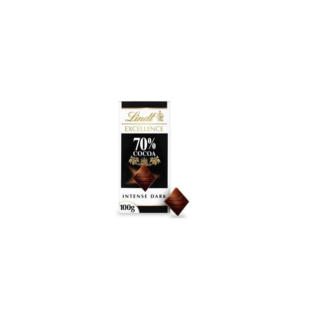 (Pack of 5)Lindt Excellence Dark 70% Cocoa Chocolate Bar 100G