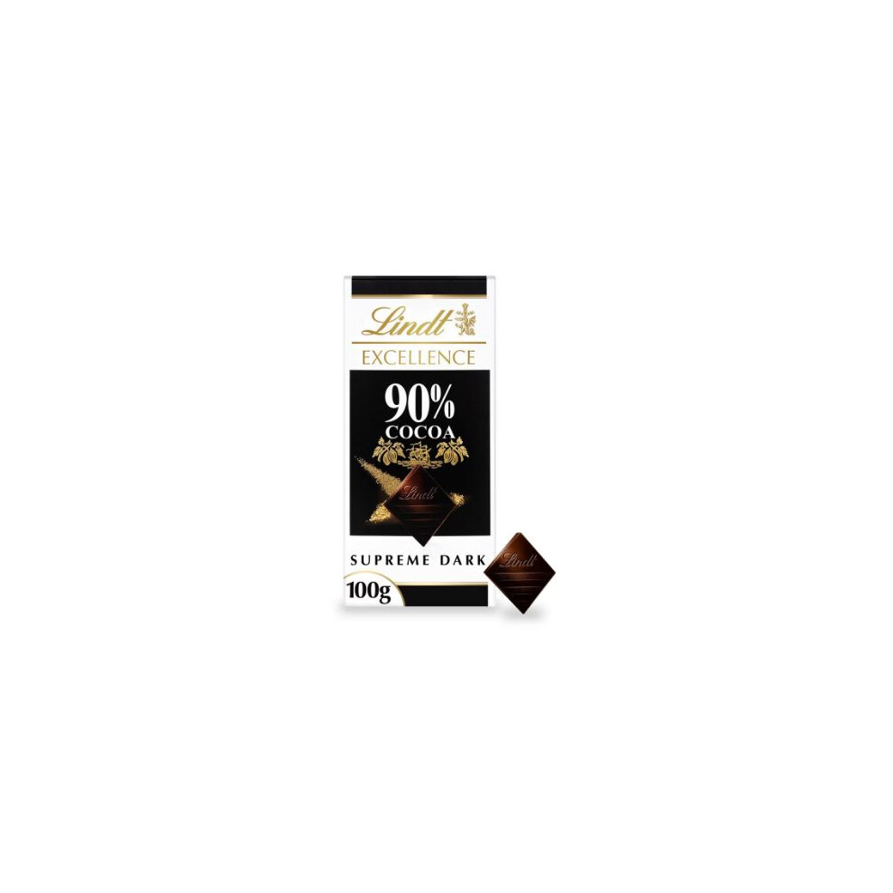 (Pack of 5)Lindt Excellence Dark 90% Cocoa Chocolate Bar 100G