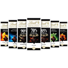 Excellence Dark Luxury Assorted Chocolate Bar Collection (Pack of 10)