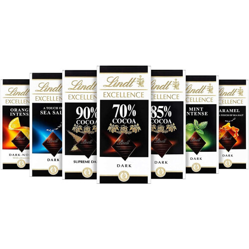 Excellence Dark Luxury Assorted Chocolate Bar Collection (Pack of 10)