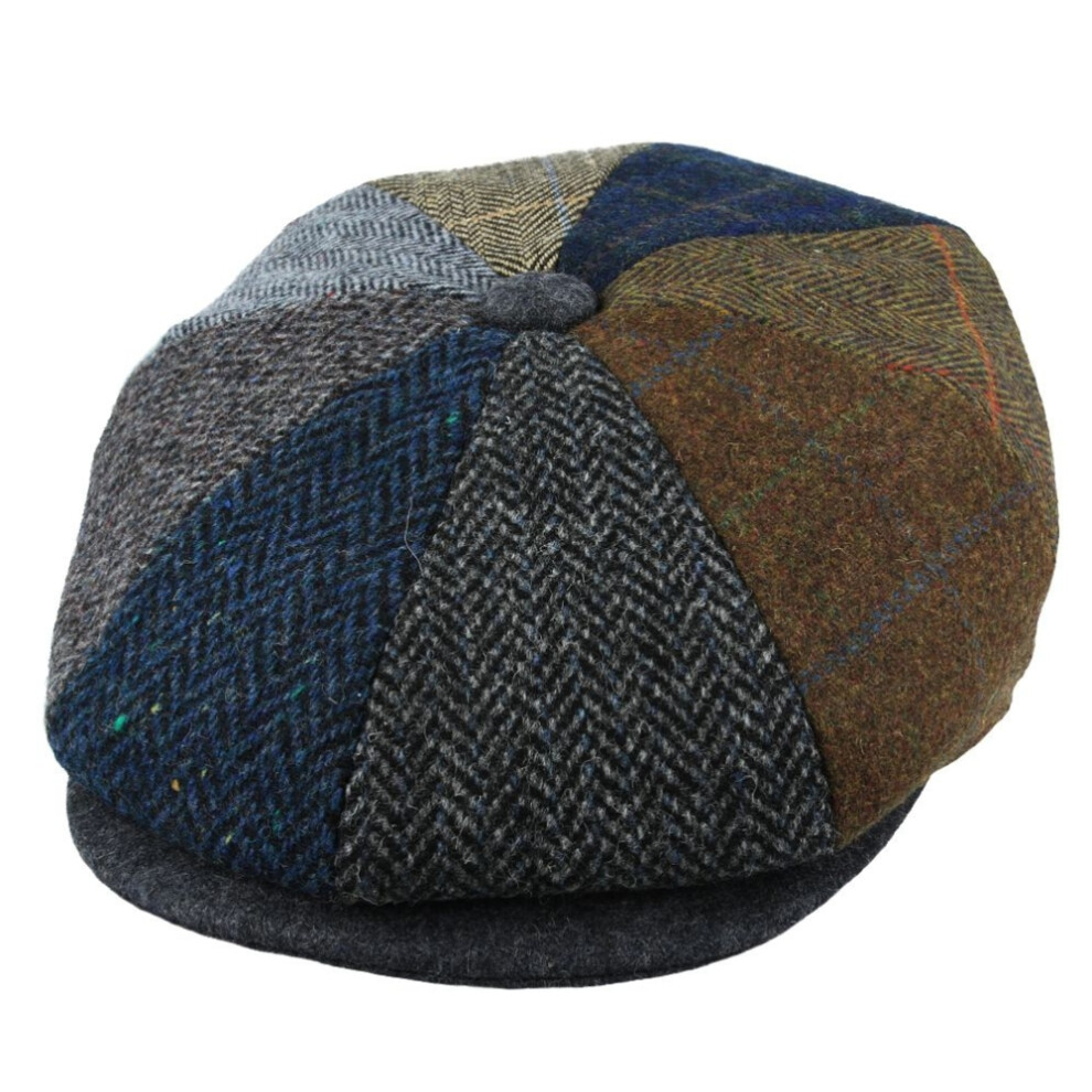 (Large) Donegal Tweed Patch Newsboy Cap - Multi Color