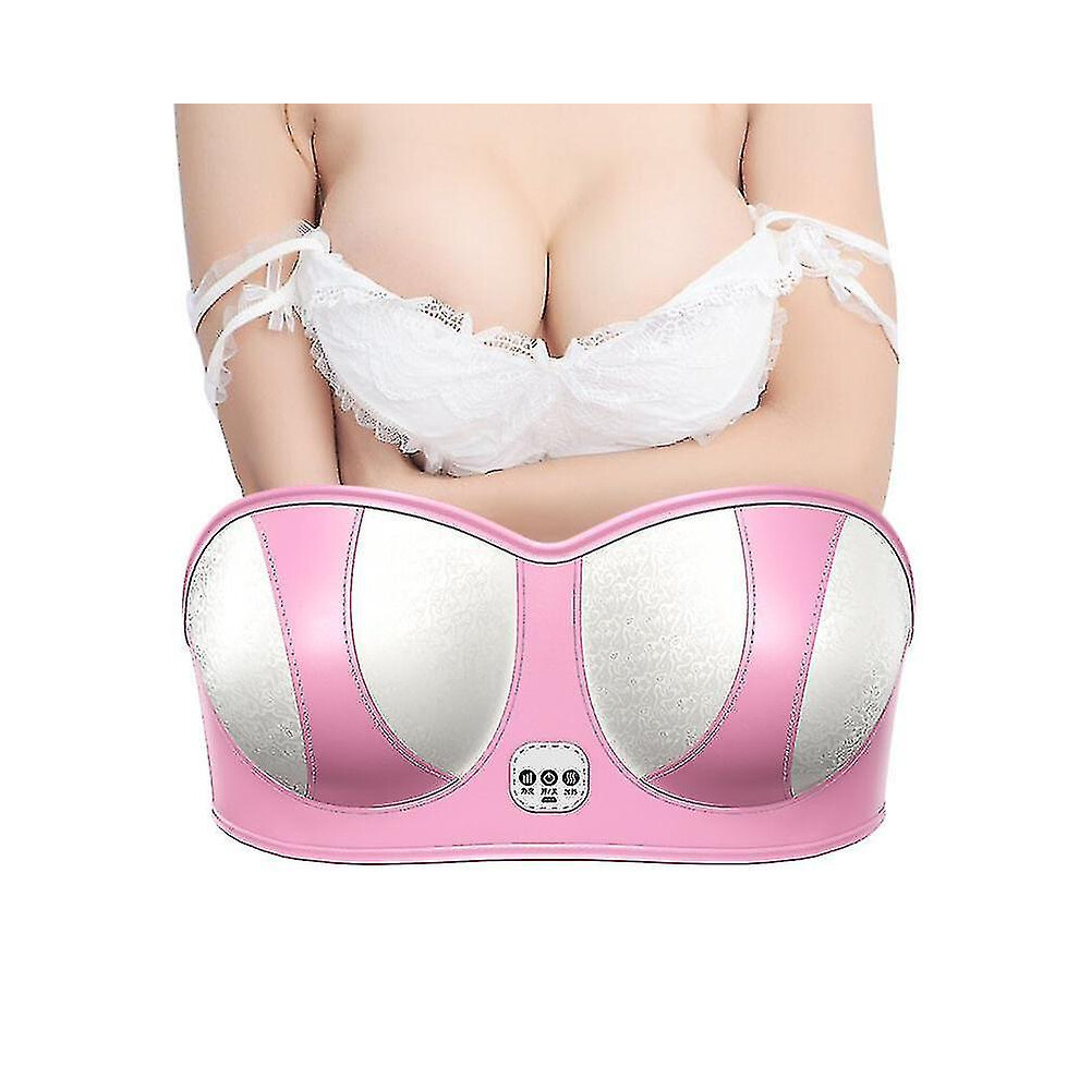 Pink (, Plug In) Electric Chest Enlarge Massager Breast Enhancer Booster Heating Breast Stimulator