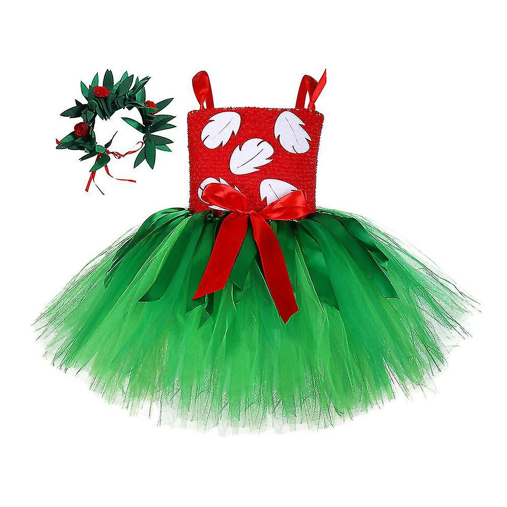 (XL) Lilo Tutu Dress For Girls Party Princess Outfits With Garland For Baby Girl Christmas Halloween Costume Kids Hawaiian Dresses