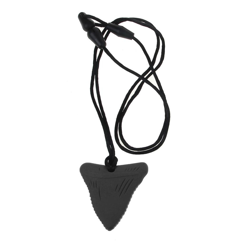 (Black) Sensory Chew Necklace Chew Toys For Autistic Children Bpa Free Food Grade Black