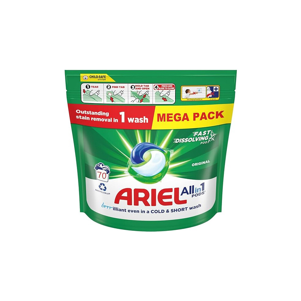 Ariel All in 1 Pods Washing Detergent Tablets Capsules 70 Pods