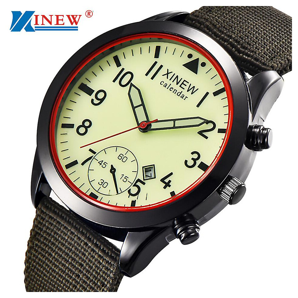 (Yellow) Watches Men Mens Military Quartz Watch Black Date Luxury Sport Luminous Wrist Watch Mens Watches