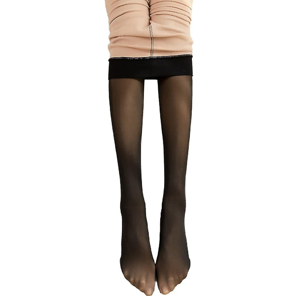 (Black) Magic Extra Thick Warm Winter Double Lined Stretch Thermal Fleece Tights For Women