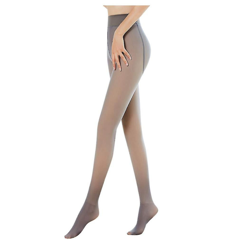 (Grey) Magic Extra Thick Warm Winter Double Lined Stretch Thermal Fleece Tights For Women